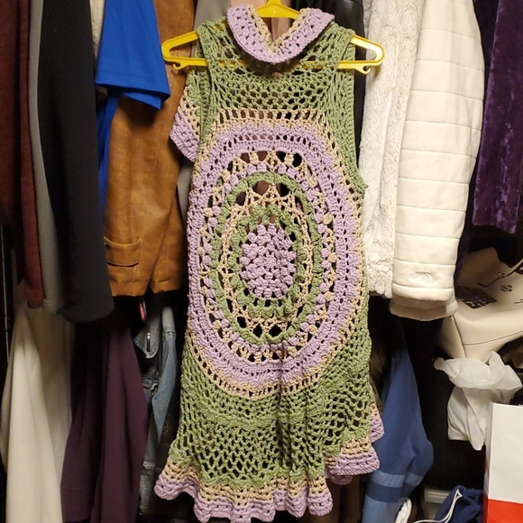 Hand Made Crochet Cardigan Duster Vest - Picture 2 of 3